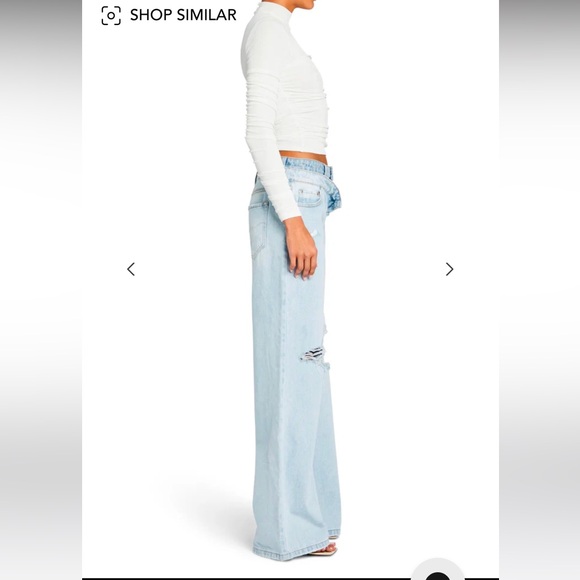 SER.O.YA Saphira Double Waistband Wide Leg Jeans in Skylight NWT - Picture 4 of 16